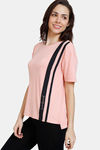 Zivame Lounge Knit Poly Lounge Top - Coral Cloud — thumbnail 2